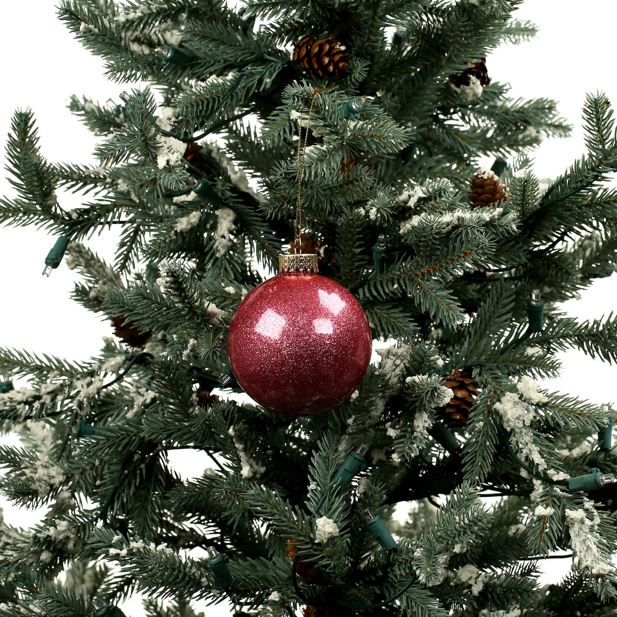4 Pack 3.1" Glitter Glass Ball Ornaments by Ashland